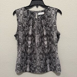 Calvin Klein Sleeveless Top Shell Black and White Size M.